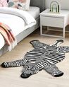 Tapis pour enfants en laine noir et blanc 100 x 160 cm zèbre MARTY_873986