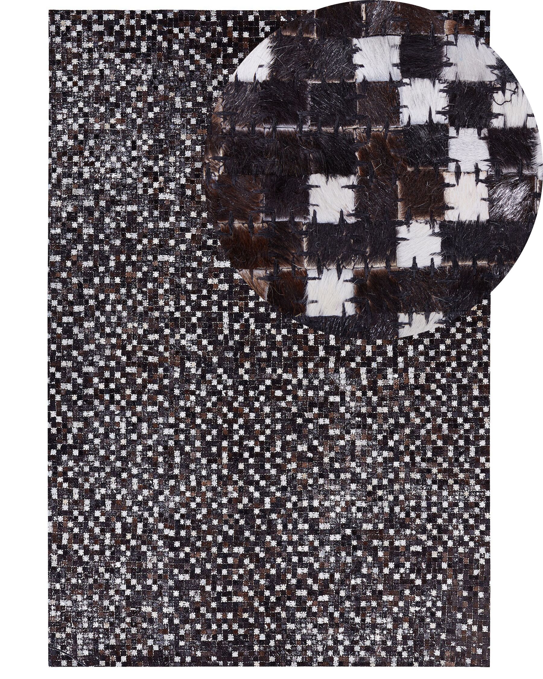 Vloerkleed patchwork bruin/zilver 160 x 230 cm AKKESE_764592