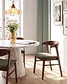 Set of 2 Dining Chairs LILLY Fabric Dark Green/ Brown