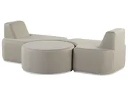 Garden Lounge Set with Table 2 Seater FABRO Modular Light Grey_830450