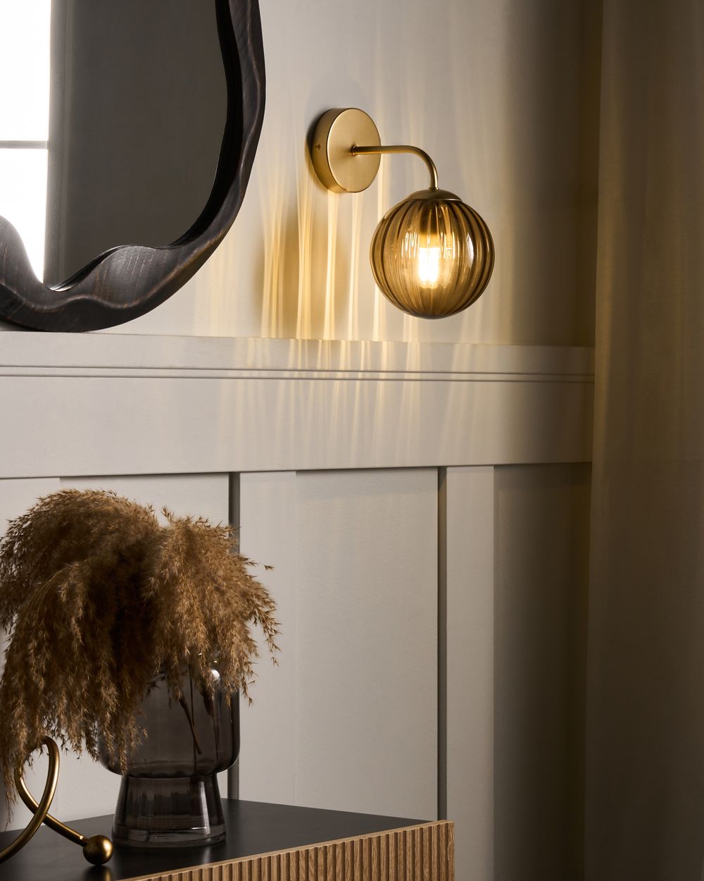 Wall Lamp BOOMI Glass Dark Brown