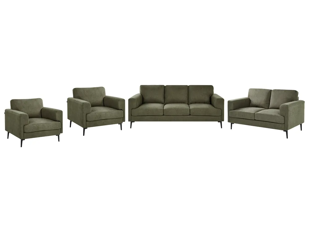 Set da salotto 7 posti LOUSTO Tessuto Verde