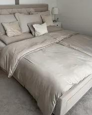Bett mit Schubladen LIEVIN Samtstoff Beige 160 x 200 cm_945764