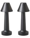 Set of 2 Wireless LED Table Lamp JOANES with Dimmer Metal Black