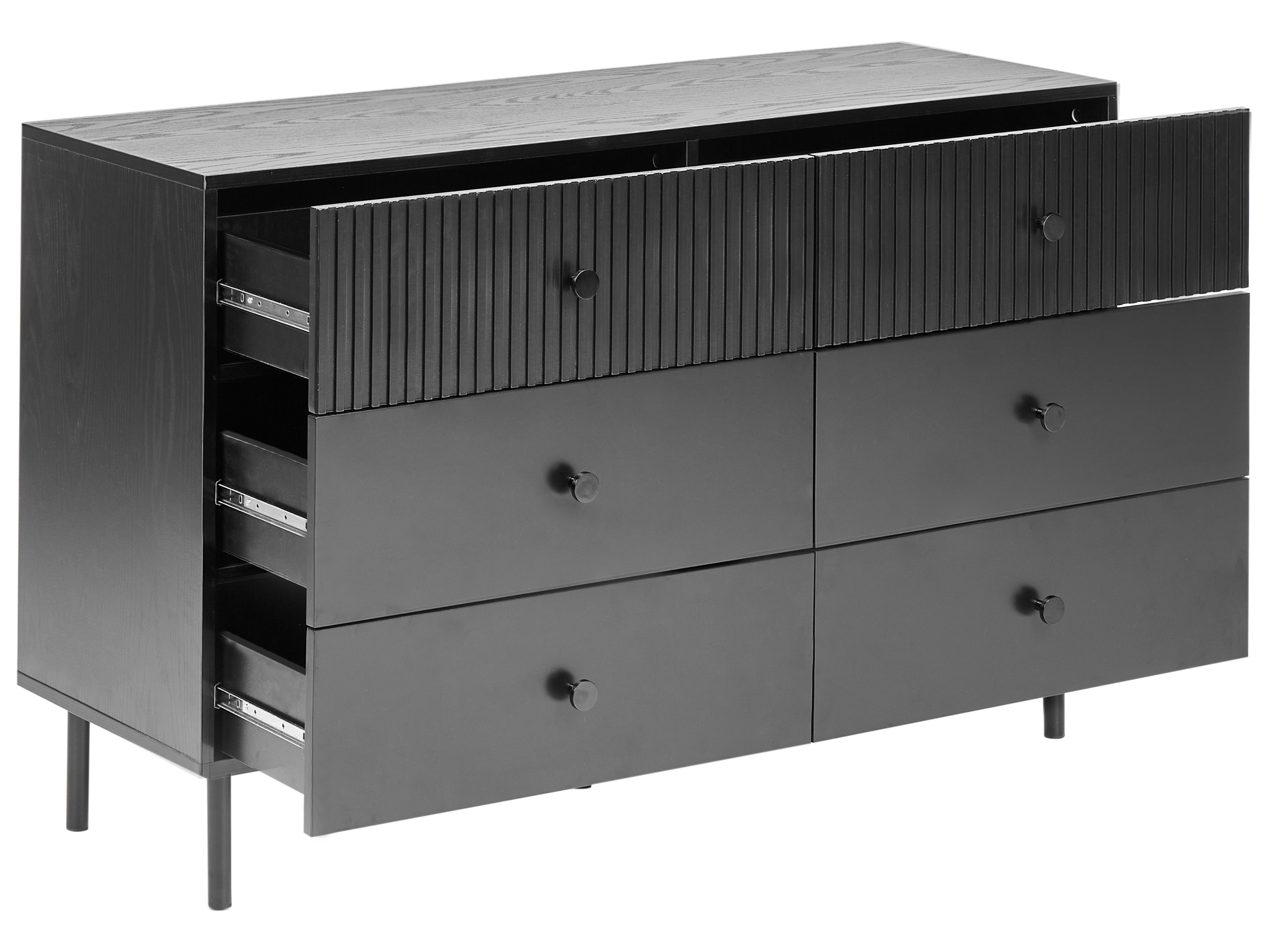 6 skuffers kommode COVENTRY Sort | Beliani.dk
