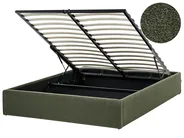 Ottoman Bed without Headboard DINAN Boucle Dark Green 140 x 200 cm (EU Double)_992116