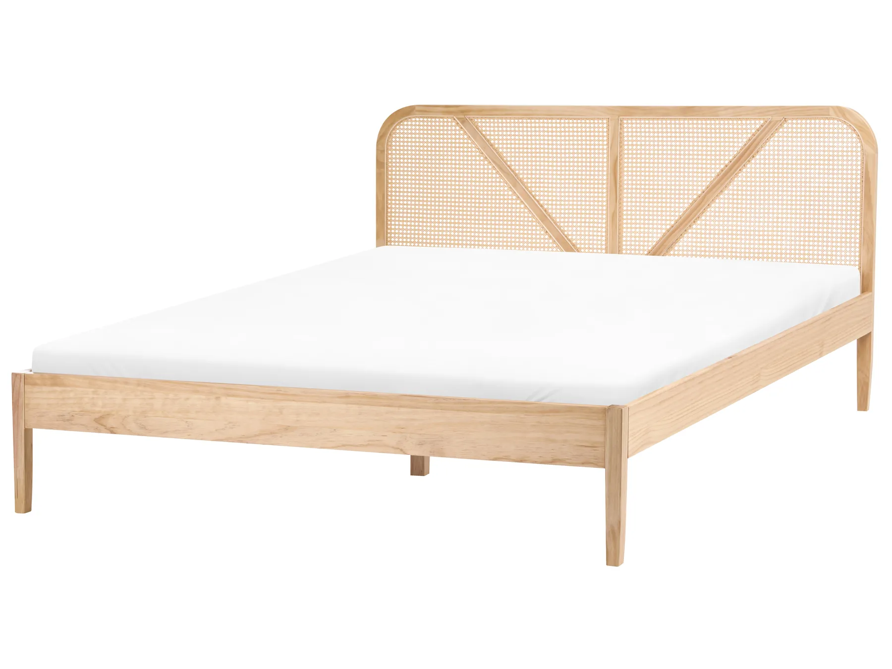Bett mit Lattenrost Kiefernholz BELLEME 160 x 200 cm Hellbraun_1082481
