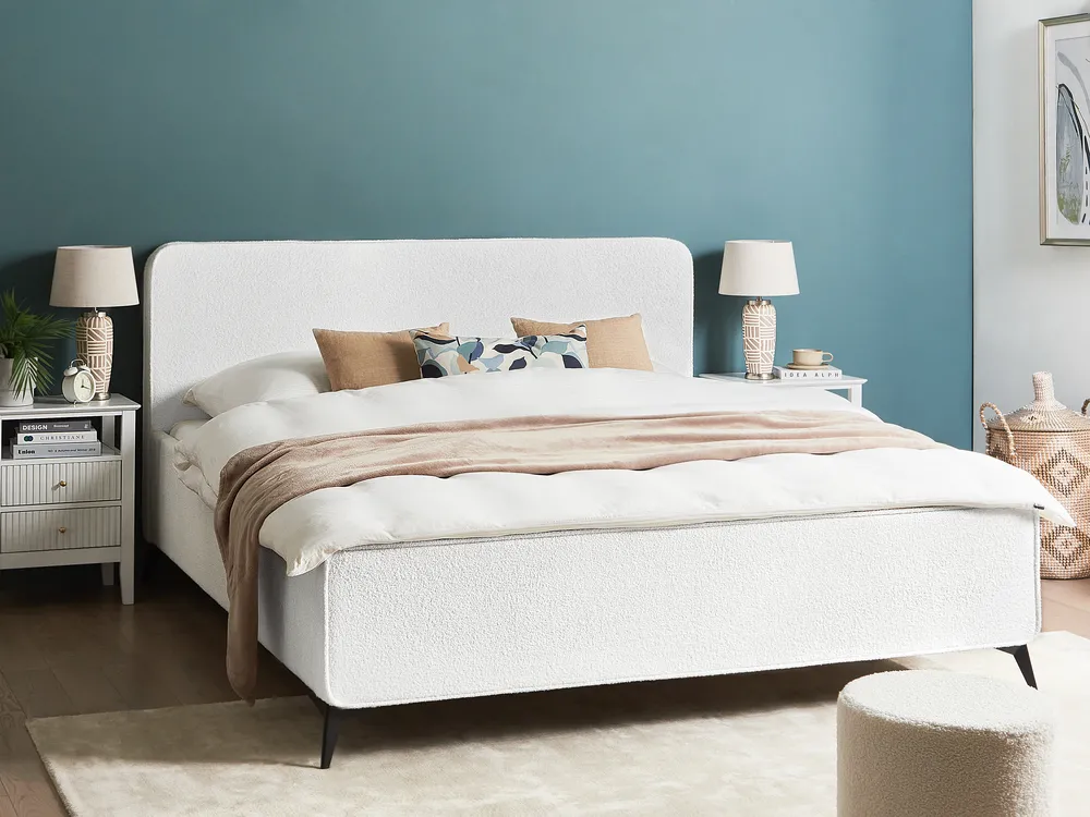 Bed Boucle VALOGNES 180 x 200 cm (EU Super King) Off-White_933772