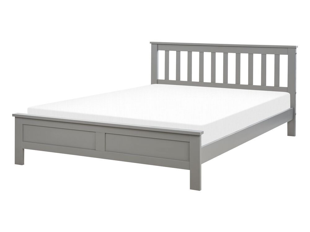Bett mit Lattenrost Kiefernholz MAYENNE 140 x 200 cm Grau