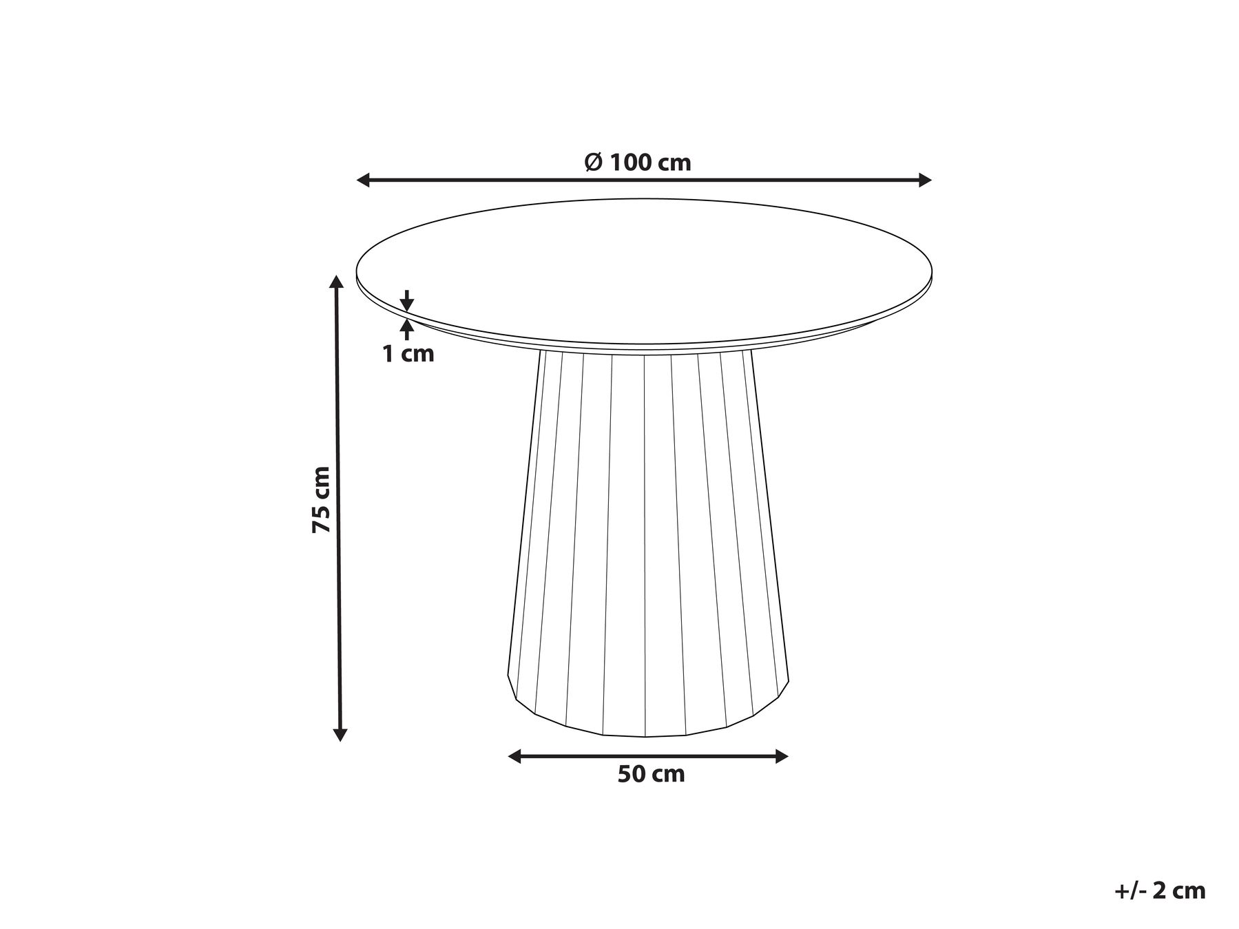 Round Dining Table ⌀ 100 cm White PLATO_941945 Round Dining Table ⌀ 100 cm White PLATO_941945