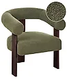 Armchair ILBRO Boucle Green/ Dark Brown