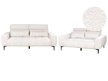 5-Sitzer Sofa Set Bouclé weiss VEGAMO