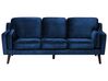 3 Seater Velvet Sofa Blue LOKKA_710726