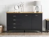 2 Door Sideboard SHILLINGTON Pine Wood Black