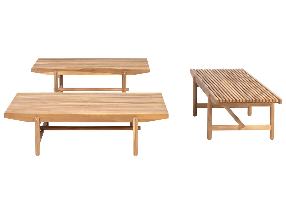 Conjunto de jardín con mesa 2 plazas GIAVENO Madera de acacia Blanco crema_989240