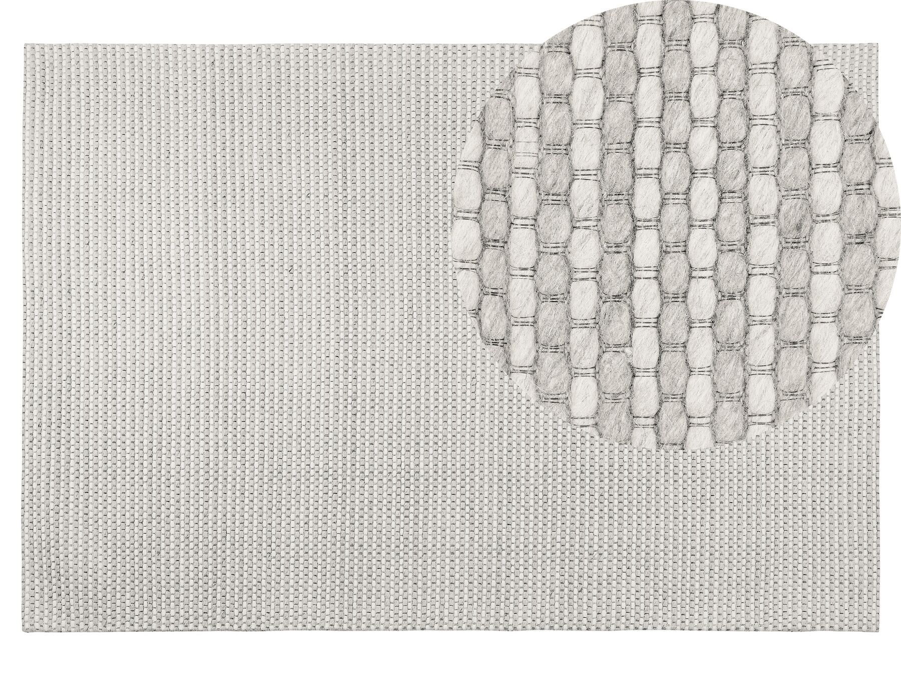 Alfombra de lana gris claro 140 x 200 cm KILIS_689480