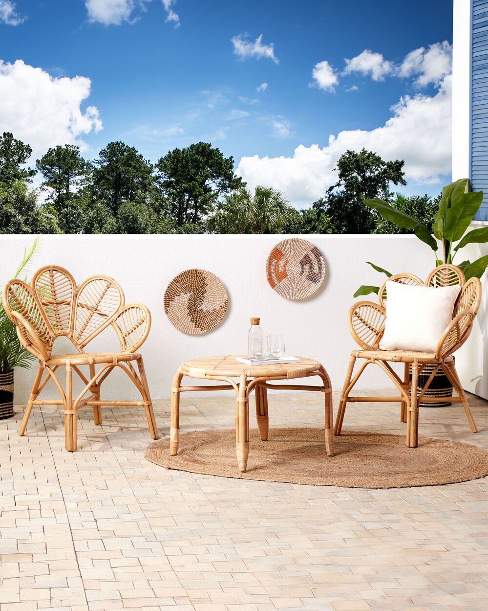 Set of 2 Rattan Peacock Chairs Natural FLORENTINE II Beliani