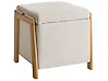 Pouf de rangement EDLAND Tissu 45 cm Beige clair