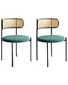 Set of 2 Dining Chairs ANDOVER Metal Green
