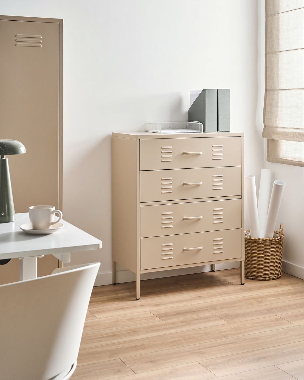 Meuble à tiroirs ENAGO Métal Beige