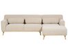 Left Hand Jumbo Cord Corner Sofa Beige SIMOS_892155