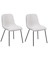 Set of 2 Dining Chairs LORIDA Fabric Light Grey_999009