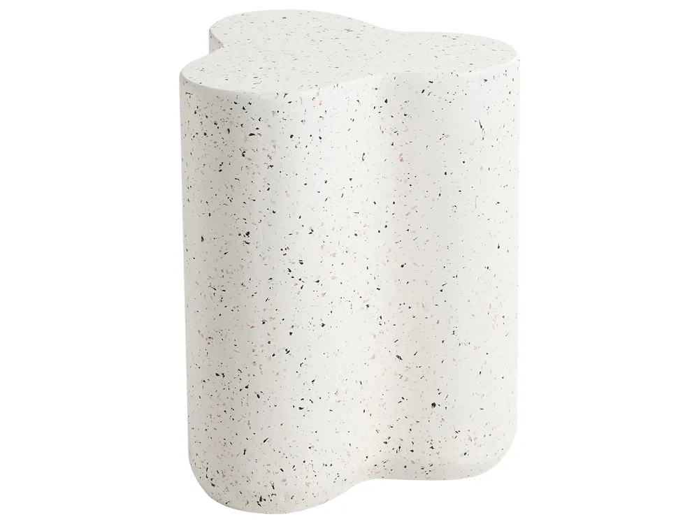 Sidobord TELLARO 32 cm 37 cm Terrazzoeffekt Vit terrazzo