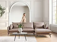 Divano angolare GALLO Scamosciato sintetico Marrone chiaro Lato Sinistro_1182672