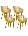 Set of 4 Garden Chairs PESARO Yellow