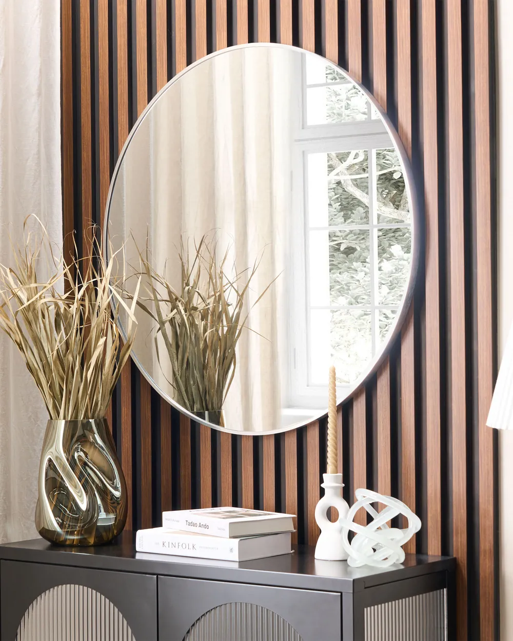 Specchio ANNEMASSE 80 cm 80 cm Metallo Argento