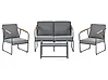 Conjunto de jardín con mesa 4 plazas VEZZANA Metal Gris