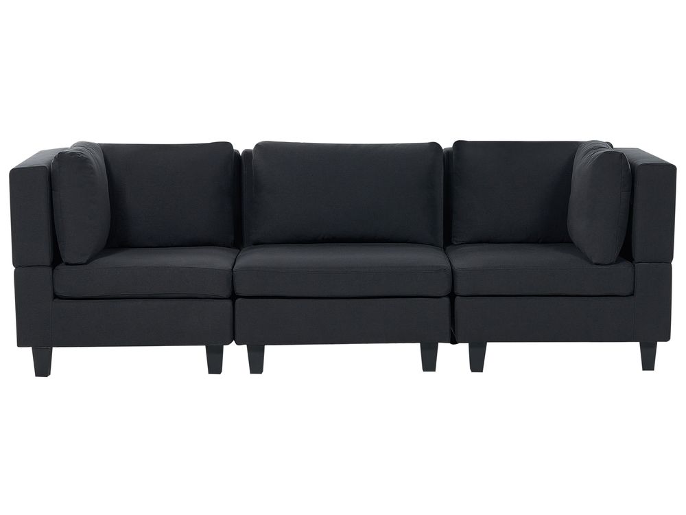 Modular Sofa 3 Seater UNSTAD Fabric Black