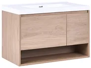 Wall Mounted Vanity Unit with Basin UMAYO Light Brown_1019814