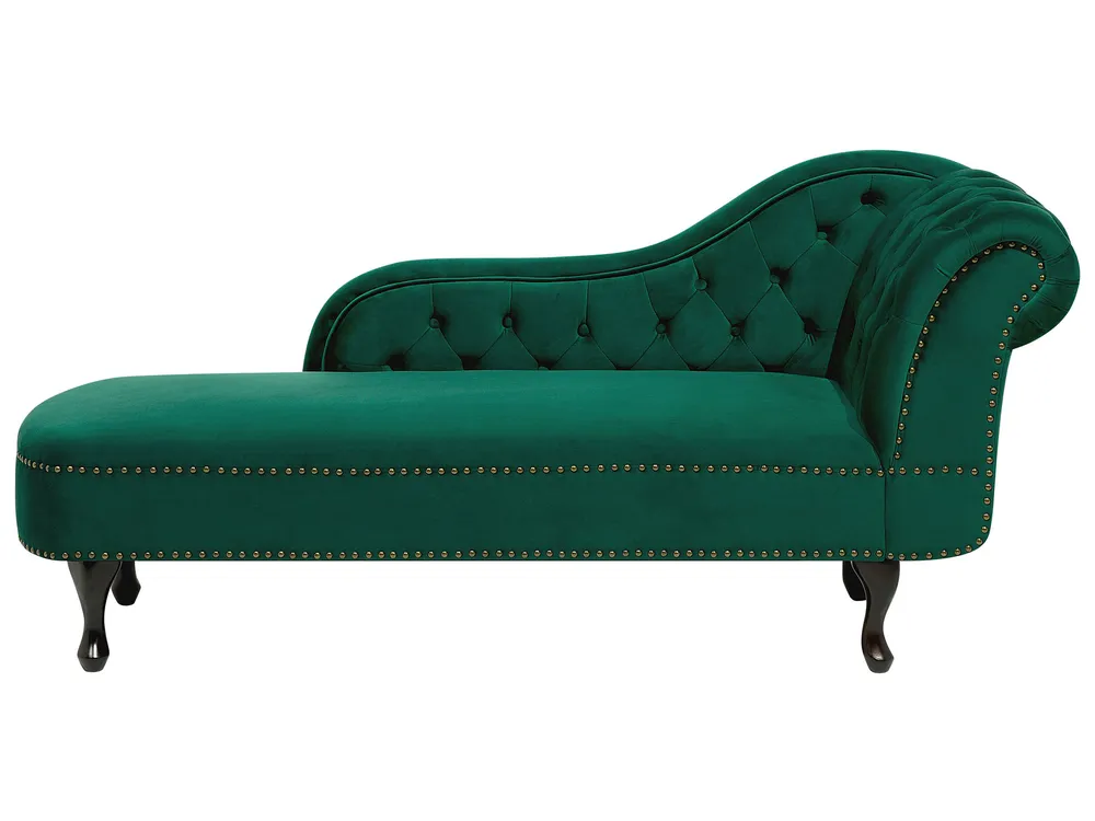 Right-Hand Chaise Longue NIMES Velvet Green