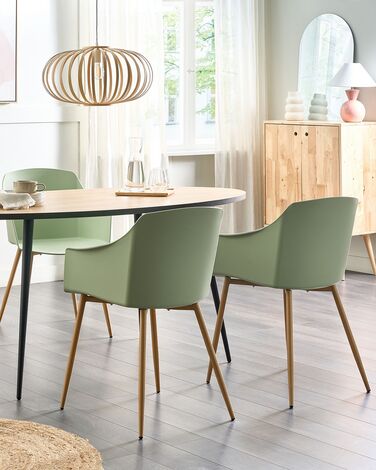 Set of 2 Dining Chairs Light Green FONDA II