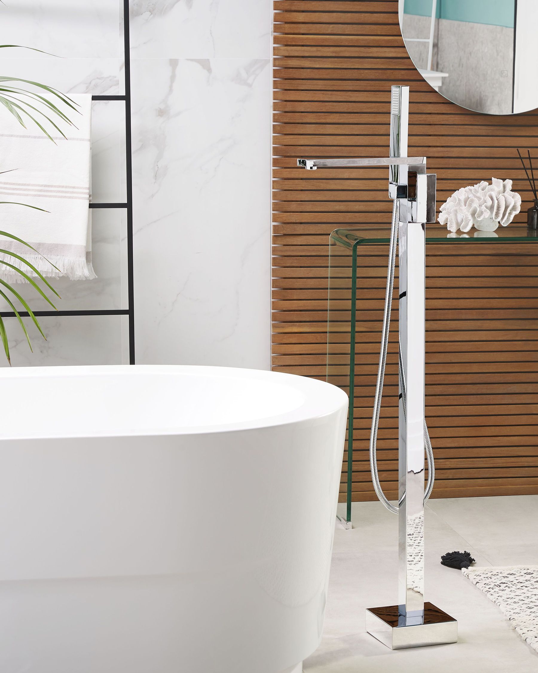 Bateria wannowa wolnostojąca srebrna DELLA_234155