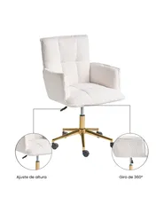 Silla de escritorio MANULU Bouclé Blanco_1065162