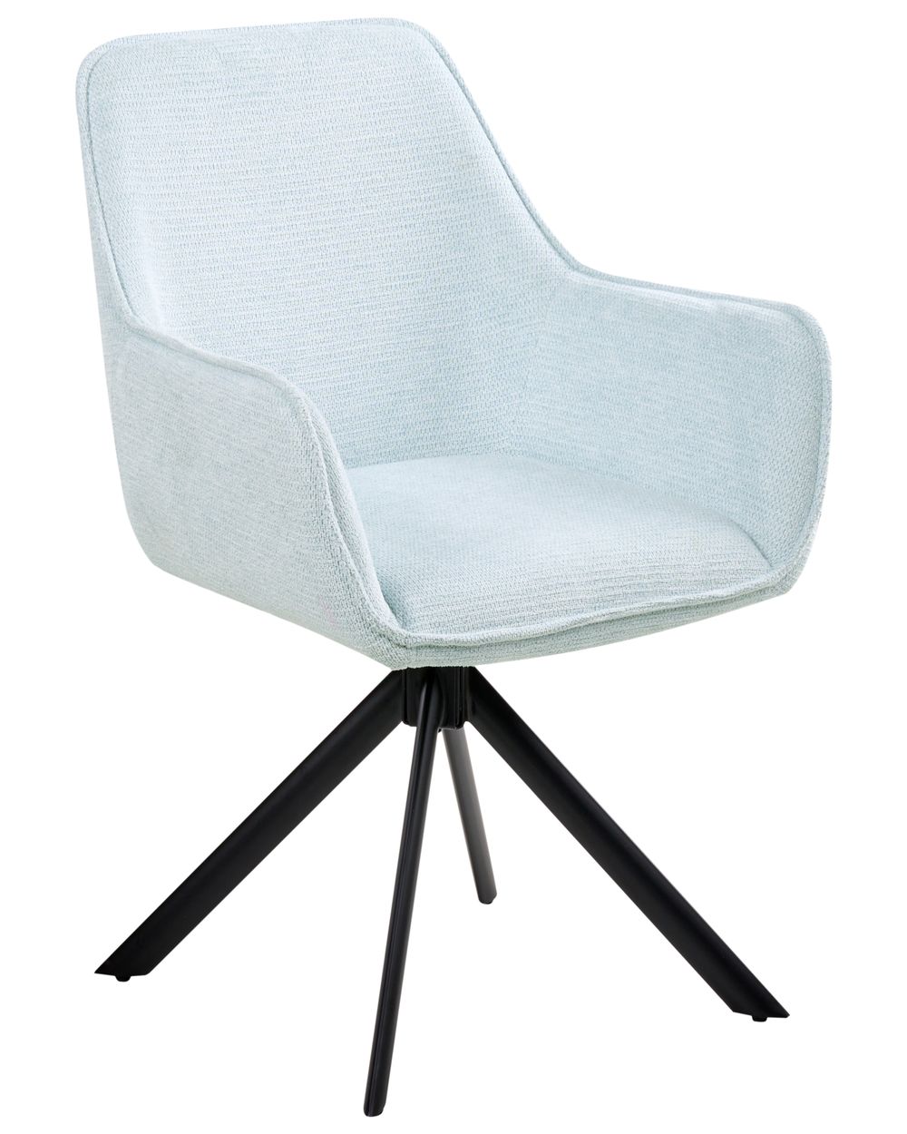 Silla de comedor giratoria MORNAS Lino sintético Azul claro