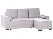 Corner Sofa Bed 3 Seater EDANE with Storage Fabric Grey Left Hand_1057218