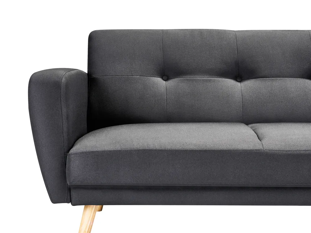 Divano Letto 2 Posti Pieghevole In Similpelle Nero | 112x174x55 Cm, Struttura Metallica, Per Soggiorno E Ufficio