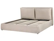 Ottoman Bed BAJONNA Velvet Beige 180 x 200 cm (EU Super King)_871328