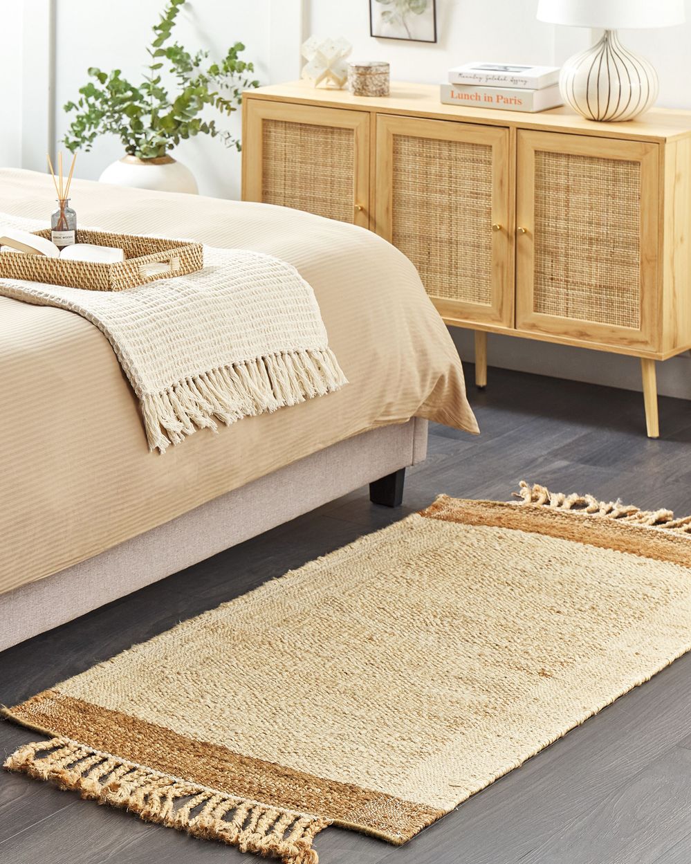 Rug DEDEMLI Beige 80 x 150 cm Jute