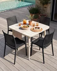 Set di 4 sedie da giardino ILLUMANI Nero_1077484