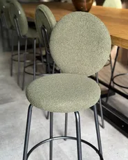 Set of 2 Bar Chairs EMERY Boucle Light Green_942737