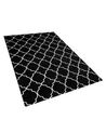 Teppich schwarz / silber marokkanisches Muster 140 x 200 cm Kurzflor YELKI_805110