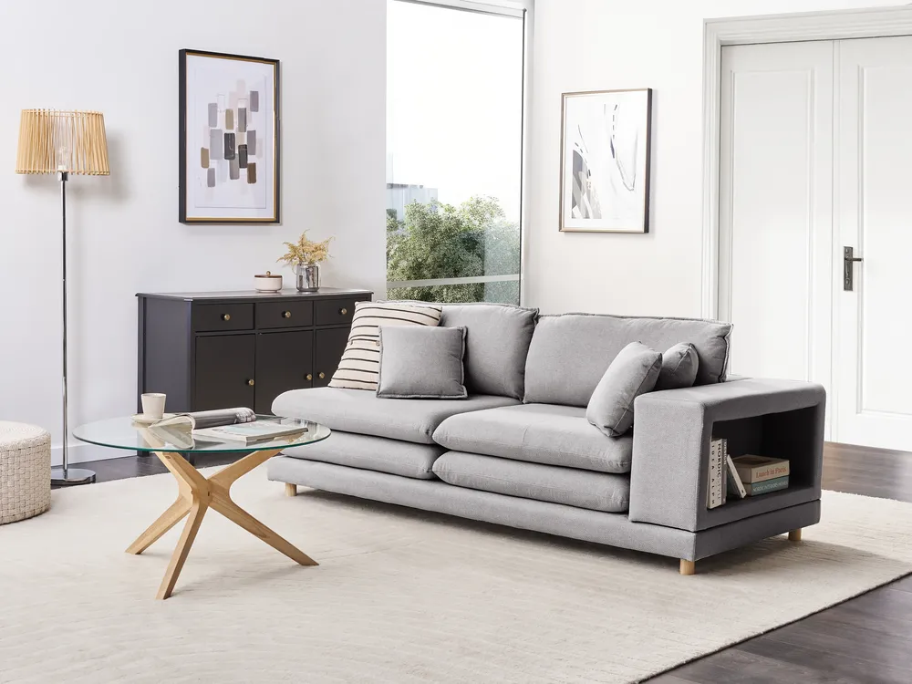 Sofa dla 2 osób HEDEN Z poduszką Szary