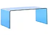 Coffee Table KENDALL Tempered Glass Blue