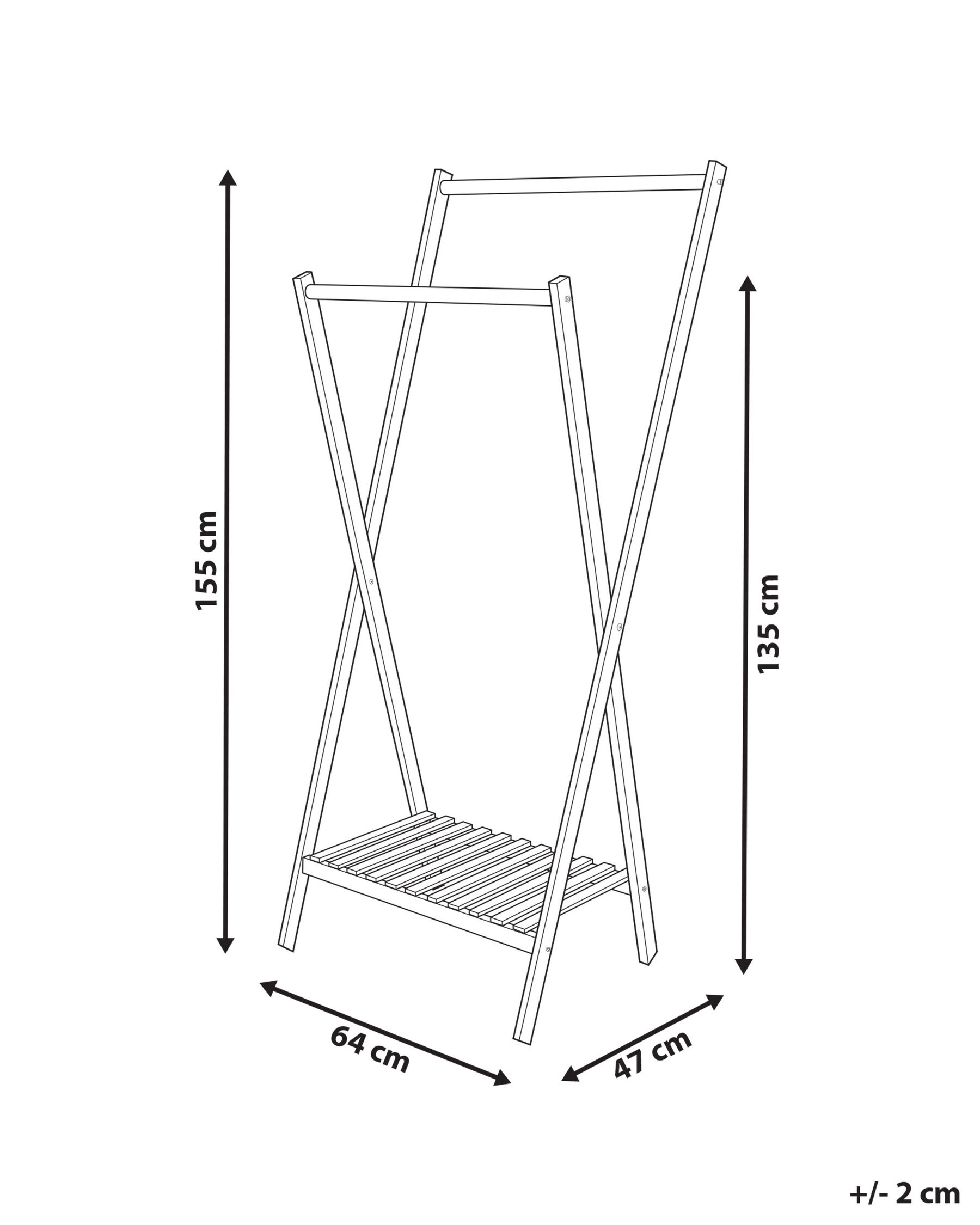 Wooden Clothes Rack Light Wood DENVER_935396 Wooden Clothes Rack Light Wood DENVER_935396