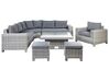 Lounge Set Rattan hellgrau 9-Sitzer modular Auflagen grau TEGLIO_918420