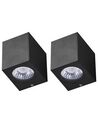 Set of 2 Outdoor LED Wall Lights Black ARANSAS_917091